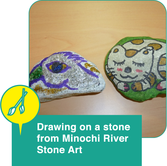 Stone Art —Drawing on a stone from Minochi River